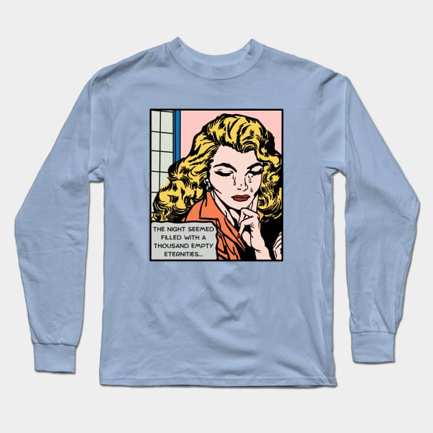 Comic Woman Is Feeling Down Long Sleeve T-Shirt by Slightly Unhinged